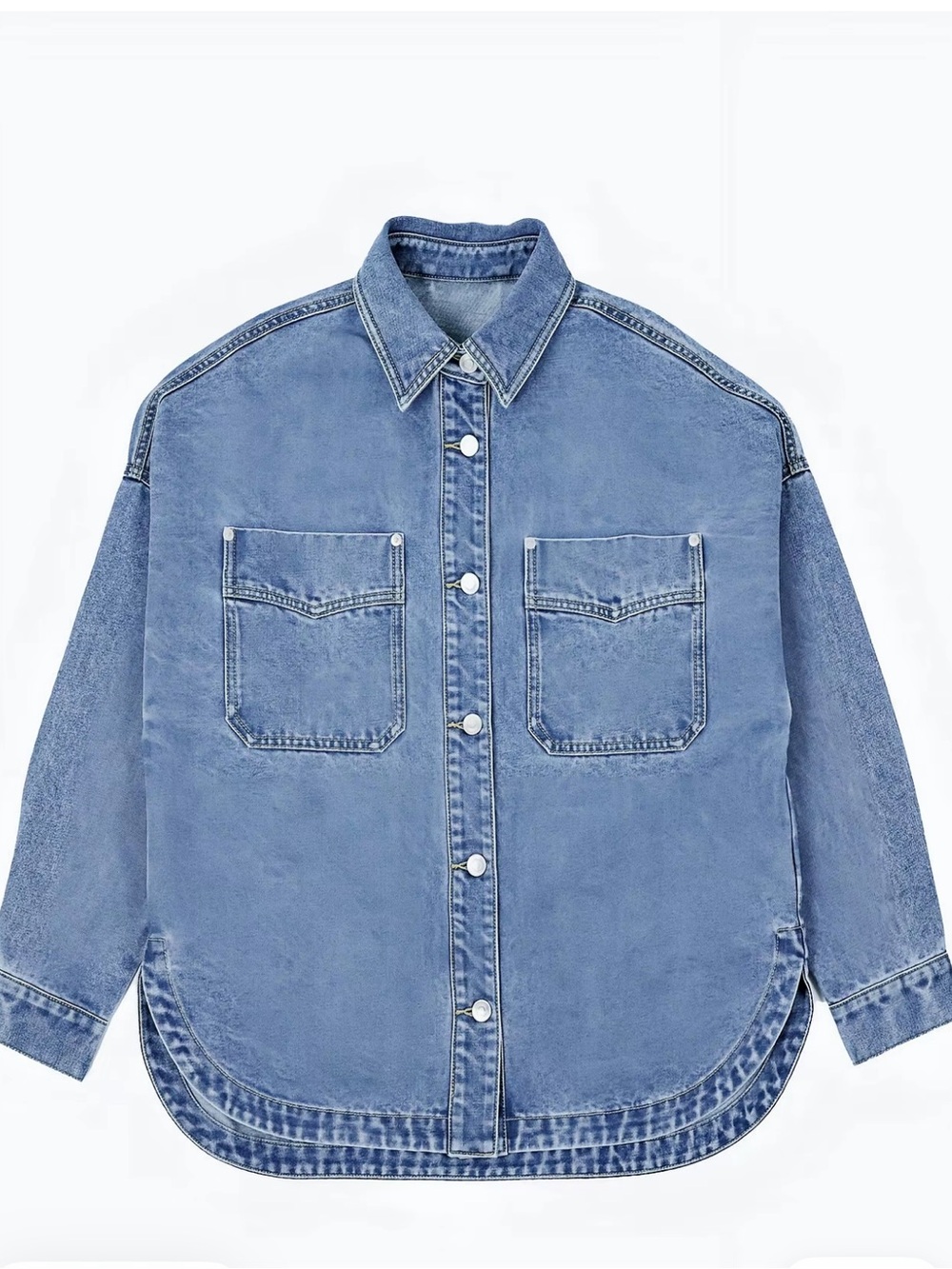 Viral TikTok Light Blue Denim Jean Button-Up Jean Jacket